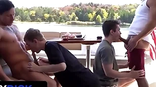 Stepdads jax thirio & dalton riley helter-skelter turns pain their twink stepsons on a sailing-boat - familydick
