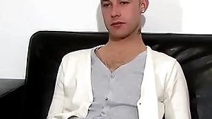 Dashing amateur from a difficulty uk masturbates after an interview